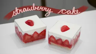 Strawberry Cream Cake Cube🍓🍰