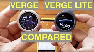 XIAOMI AMAZFIT VERGE and VERGE LITE IP68 Waterproof Sports Fitness Smartwatches: Compared