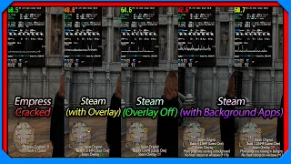 PC Hogwarts Legacy CPU Comparison - Empress Cracked vs Steam Overlay  On/Off vs Apps in Background