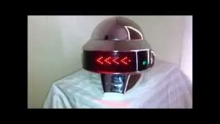 DAFT PUNK REPLICA HELMET - THOMAS CHROME WITH LED LIGHTS AND DISPLAY