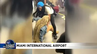 Another chaotic airport fight caught on camera in Miami