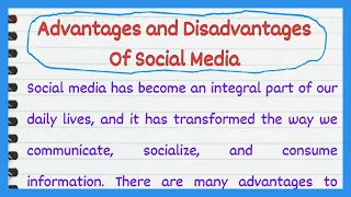 Essay on Advantages and Disadvantages Of Social Media