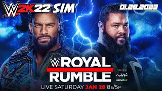 WWE 2K22 - Royal Rumble 2023 - Kevin Owens vs Roman Reigns | Downtown Sim Wrestling (1/28/2023)
