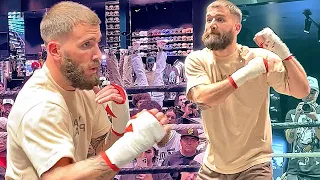 CALEB PLANT SAVAGE GRAVE DIGGER TAUNT TO DAVID BENAVIDEZ DURING WORKOUT AS FANS GO CRAZY!