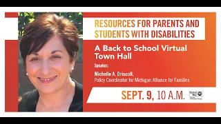 Resources for Parents and Students with Disabilities: A Back to School Virtual Town Hall