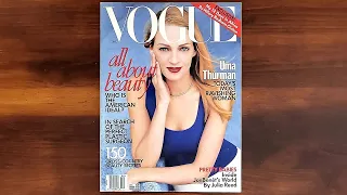 Vogue June 1997 Uma Thurman | ASMR Magazine Flip Through