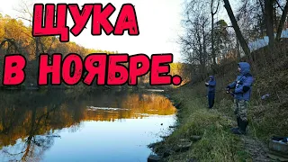 Ловля Щуки на спиннинг осенью в ноябре.