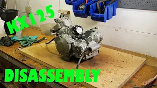 Kawasaki KX125 engine disassembly