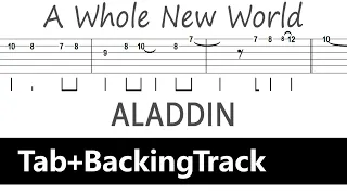 Peabo Bryson, Regina Belle (Aladdin) - A Whole New World / Guitar Tab+BackingTrack