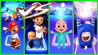 Super Mario VS Baby Boss VS Cocomelon VS Pogo Game Tiles Hop