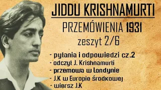 Jiddu Krishnamurti- Przemówienia 1931 zeszyt 2