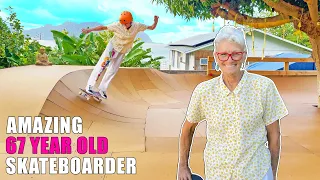 Amazing 67 Year Old Skateboarder Transformed Her Backyard Into a Skatepark!