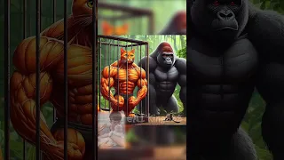 Muscular Cat vs. Giant Gorilla 🐱🍌🦍 | Savior Jesus ✝️