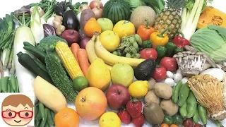 Learn Names of Real Fruits and Vegetables Cutting for Children