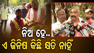 Congress MLA Sura Routray distributes cucumber and watermelon to people in Bhubaneswar