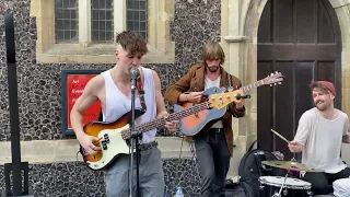 JamRock, Walking On The Moon, A Little Bit of Luck... The Big Push busking in Brighton Ship St.