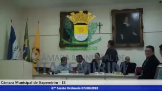 Câmara Municipal de Itapemirim - ES - 67° Sessão Ordinaria 07/08/2018
