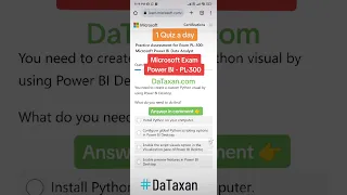 FREE Microsoft Exam Practice test - PL-300 Power BI Data Analyst #powerbi #PL300 #quiz #python