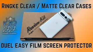 Google Pixel 7 Pro Ringke Fusion Clear / Clear Matte cases | Dual Easy Film Installation