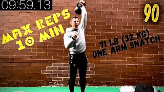 AMATEUR TRIES OFFICIAL KETTLEBELL SPORT CHALLENGE - MAX SNATCHES IN 10 MIN (32 KG / 71 LB)