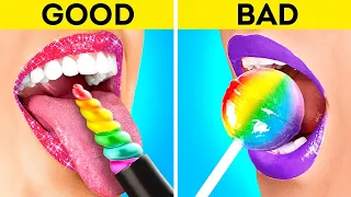 GOOD STUDENT vs BAD STUDENT || Genius Sneaking Candies Ideas by 123 GO!