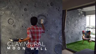 POP clay wall mural | Moon wall art | best Interior wall decors