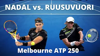 Ruusuvuori practicing with Nadal in Melbourne 2022