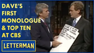 Dave's First Monologue & Top Ten At CBS | Letterman