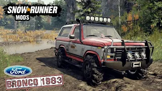 SnowRunner Mods | Ford Bronco 1983 driving offroad in ''Canadian runner''