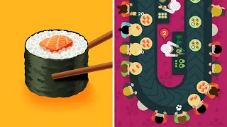 Sushi Bar Idle 🍣🍥💰 All Levels Gameplay Android, iOS