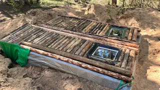 DUGOUT in the Woods: Made a roof and windows of my Underground House
