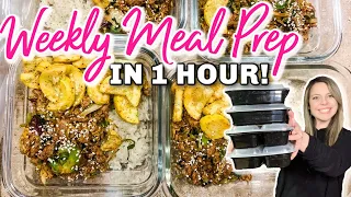 ONE HOUR MEAL PREP! Easy Breakfast & Lunch Meal Prep Ideas High Protein!
