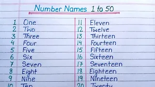 Numbers Name From 1 to 50 || Write Numbers in word from 1 to 50 || 1 to 50 Numbers Name ||