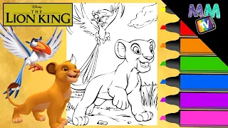 Coloring Simba And Zazu From Disney's Lion King - The Perfect Coloring Page For Budding Artists!