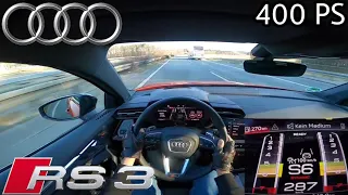 2022 Audi RS3 (8Y) 2.5 TFSI Sportback (400 PS) POV Testdrive AUTOBAHN Beschleunigung & Speed
