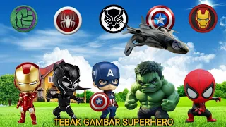 TEBAK GAMBAR SUPERHERO AVENGERS SPIDERMAN, CAPTAIN AMERICA, IRON MAN, HULK, BLACK PANTHER, THOR