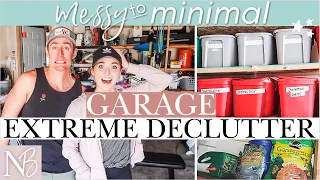 WE KEPT ONLY 10% OF OUR STUFF! | Messy To Minimal Garage EXTREME DECLUTTER #WITHME | Transformation