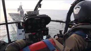French Navy SA-319 Alouette III landing on LHD Mistral