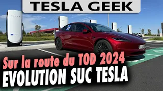 Le progrès des superchargeurs TESLA sur la route du TOD 2024