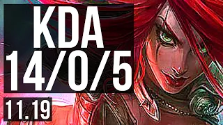 KATARINA vs LEBLANC (MID) | 14/0/5, Rank 4 Kata, Quadra, Legendary | JP Grandmaster | v11.19