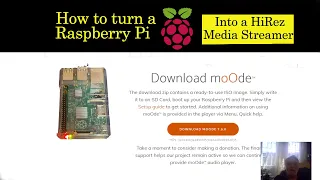 HiRez audio - Raspberry Pi moOde   streamer setup | Setting up moode as a HiRes streamer