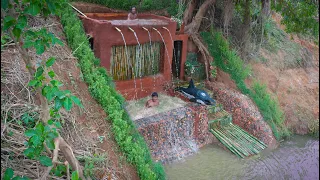 Update Building Luxury Mud House And Waterfall In The River