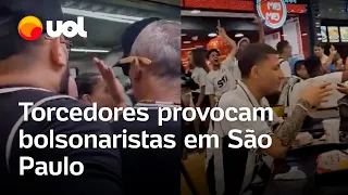 Torcedores de Corinthians e Santos provocam bolsonaristas em dia de ato e jogos das equipes em SP