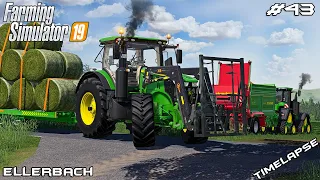 Making grass bales & spreading manure | Animals on Ellerbach | Farming Simulator 19 | Episode 43