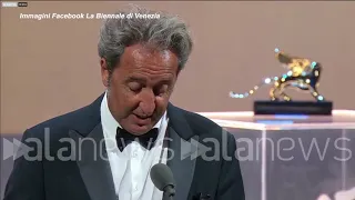 Venezia, a Sorrentino il Gran Premio della Giuria: il discorso e la commozione