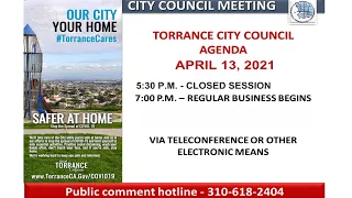 Torrance City Council Meeting - April 13, 2021