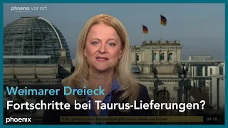 phoenix nachgefragt mit Kristina Dunz zum Weimarer Dreieck am 19.03.24