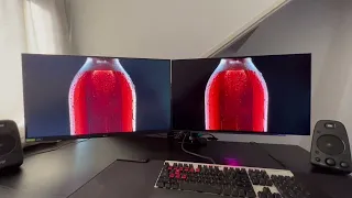 OLED vs LCD (IPS) Real World HDR Comparison | LG 27GP850P-B (left) + LG27GR95QE-B (right)