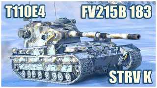 T110E4, FV215b (183) & Strv K • WoT Blitz Gameplay