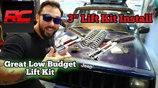 Installing Rough Country 3" Lift kit Jeep Cherokee Xj / How to install Add a Leaf Suspension